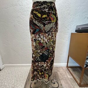 Jean Paul Gaultier Vintage Butterfly-Print Maxi Skirt Size Large